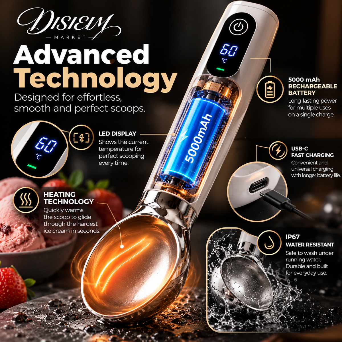 DISIEIM™ Heated Ice Cream Scoop